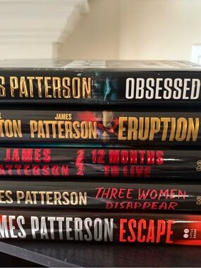 James Patterson Hardcover Book Set - Black with Gold & Red Accents